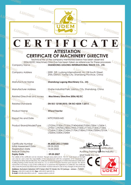 Tractors CE certification