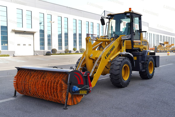 Wheel loader snow plow rollers